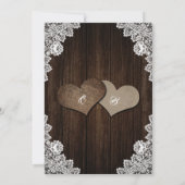 Romantisch Rustiek Country Wood Floral Lace Weddin Save The Date (Achterkant)