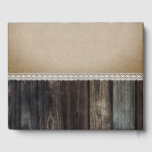 Romantisch Rustiek Country Wood Mr & Mrs Wedding Gastenboek (Achterkant)