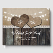 Romantisch Rustiek Country Wood Mr & Mrs Wedding Gastenboek (Voorkant)