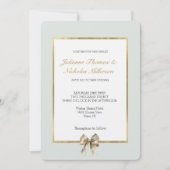 Romantisch Rustiek Groen Wit Goud Boog Huwelijk Kaart (Voorkant)