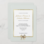 Romantisch Rustiek Groen Wit Goud Boog Huwelijk Kaart (Voorkant / Achterkant)