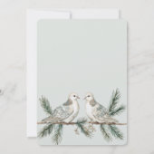 Romantisch Rustiek Groen Wit Goud Vogels Huwelijk Kaart (Achterkant)