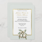 Romantisch Rustiek Groen Wit Gouden Bellen Boog Hu Kaart (Voorkant / Achterkant)