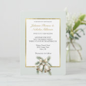 Romantisch Rustiek Groen Wit Gouden Bellen Boog Hu Kaart (Staand voorkant)