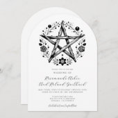 Romantisch Rustiek Hout Ster Bloemen Huwelijk Kaart (Voorkant / Achterkant)