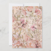 Romantisch Rustiek Roze & Wit Bloemen Vrijgezellen Kaart (Achterkant)