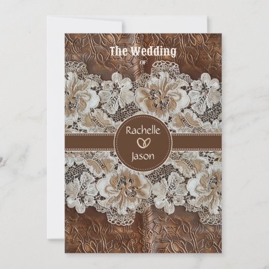 Romantisch Rustiek Western Country Leather and Lac Kaart (Voorkant)