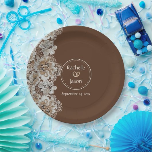 Romantisch Rustiek Western Country Leather and Lac Papieren Bordje (Feest)