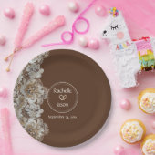 Romantisch Rustiek Western Country Leather and Lac Papieren Bordje (Feest)