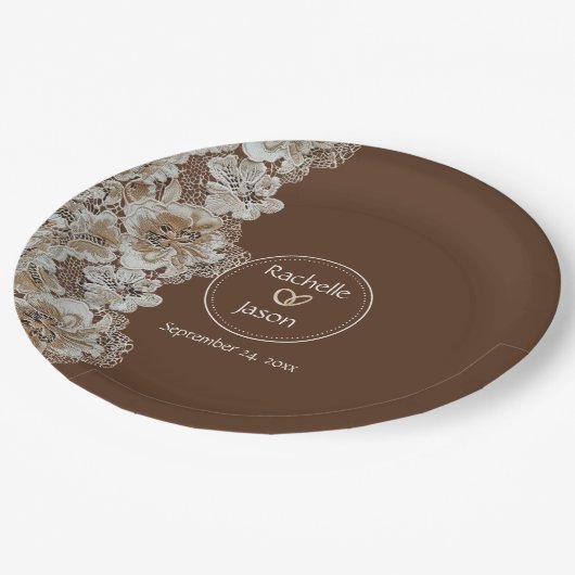 Romantisch Rustiek Western Country Leather and Lac Papieren Bordje (Gekanteld)