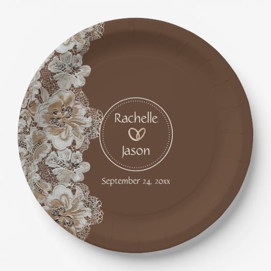 Romantisch Rustiek Western Country Leather and Lac Papieren Bordje (Voorkant)