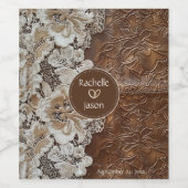 Romantisch Rustiek Western Country Leather and Lac Wijn Etiket (Enkel label)