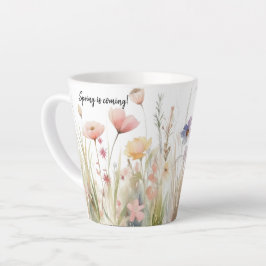Romantisch, rustiek, wilde bloem motief latte mok