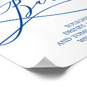 Romantisch saffier blauw kalligrafie open bar teke poster (Hoek)