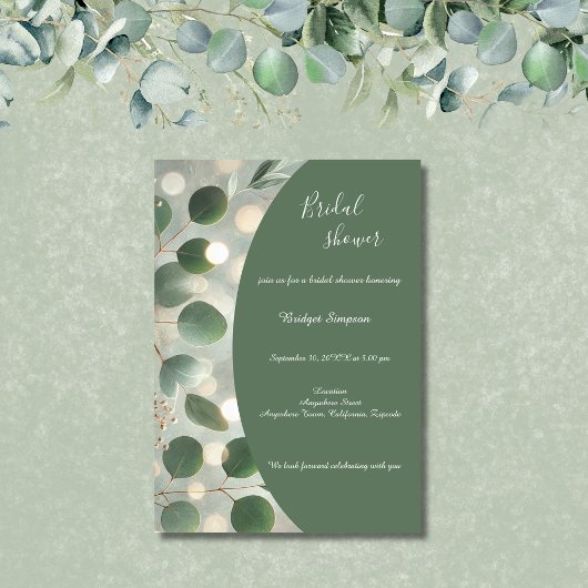 Romantisch Sage Green Eucalyptus vrijgezellenfeest Kaart