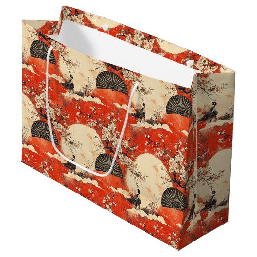 Romantisch Sakura Kimono Koppelpatroon (1) Groot Cadeauzakje (Voorkant Gekanteld)