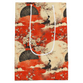 Romantisch Sakura Kimono Koppelpatroon (1) Medium Cadeauzakje (Achterkant)