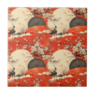 Romantisch Sakura Kimono Koppelpatroon (1) Tegeltje
