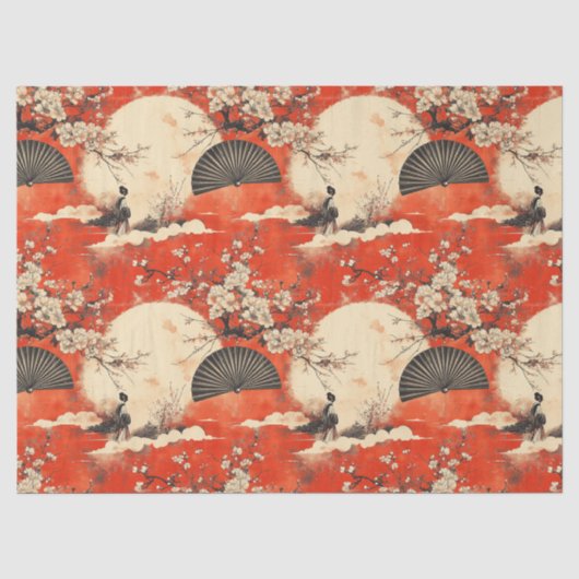 Romantisch Sakura Kimono Koppelpatroon (1) Tissuepapier (Voorkant)