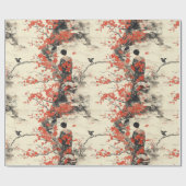 Romantisch Sakura Kimono Koppelpatroon (2) Cadeaupapier (Vlak)