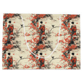 Romantisch Sakura Kimono Koppelpatroon (2) Groot Cadeauzakje (Achterkant)