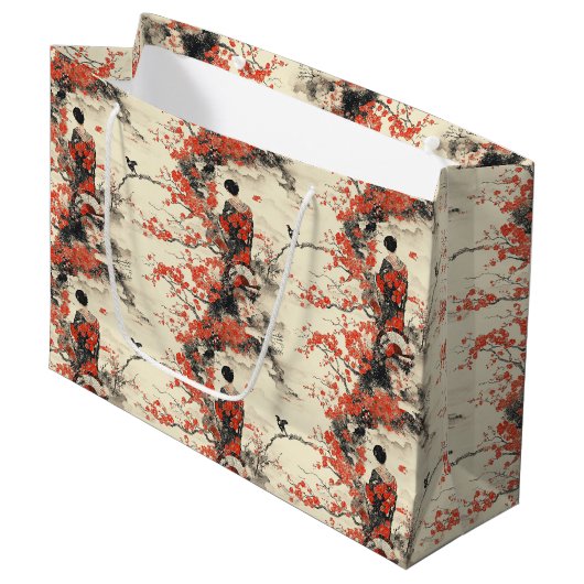 Romantisch Sakura Kimono Koppelpatroon (2) Groot Cadeauzakje (Voorkant Gekanteld)