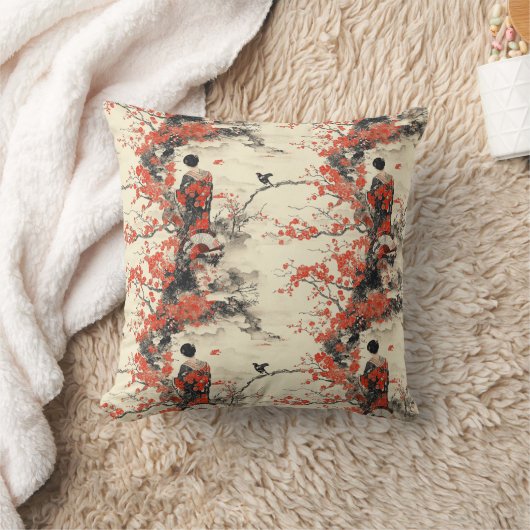 Romantisch Sakura Kimono Koppelpatroon (2) Kussen (Deken)