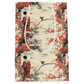 Romantisch Sakura Kimono Koppelpatroon (2) Medium Cadeauzakje (Voorkant)