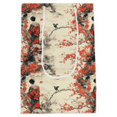 Romantisch Sakura Kimono Koppelpatroon (2) Medium Cadeauzakje (Achterkant)