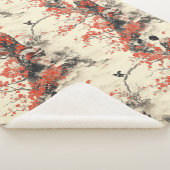 Romantisch Sakura Kimono Koppelpatroon (2) Sherpa Deken (3/4)