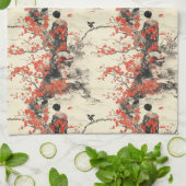 Romantisch Sakura Kimono Koppelpatroon (2) Theedoek (Gevouwen)
