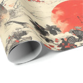 Romantisch Sakura Kimono Koppelpatroon (3) Cadeaupapier (Rol Hoek)