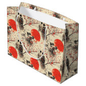 Romantisch Sakura Kimono Koppelpatroon (3) Groot Cadeauzakje (Achterkant Gekanteld)