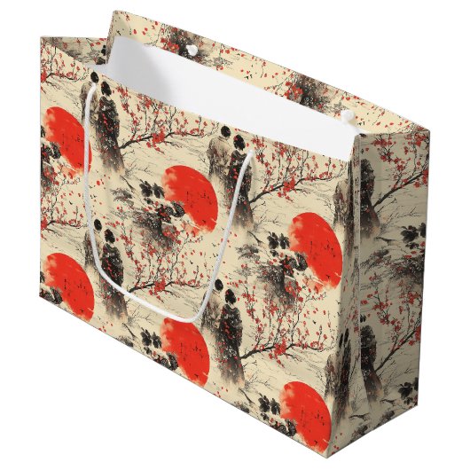 Romantisch Sakura Kimono Koppelpatroon (3) Groot Cadeauzakje (Voorkant Gekanteld)