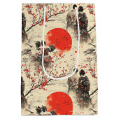 Romantisch Sakura Kimono Koppelpatroon (3) Medium Cadeauzakje (Achterkant)