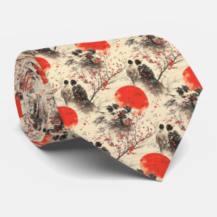 Romantisch Sakura Kimono Koppelpatroon (3) Stropdas
