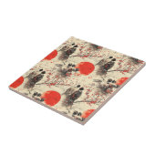 Romantisch Sakura Kimono Koppelpatroon (3) Tegeltje (Zijkant)