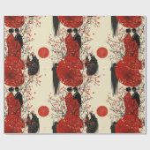 Romantisch Sakura Kimono Koppelpatroon (4) Cadeaupapier (Vlak)