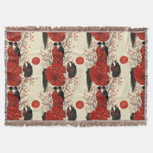 Romantisch Sakura Kimono Koppelpatroon (4) Deken (Voorkant)