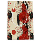 Romantisch Sakura Kimono Koppelpatroon (4) Medium Cadeauzakje (Voorkant)