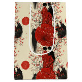 Romantisch Sakura Kimono Koppelpatroon (4) Medium Cadeauzakje (Achterkant)