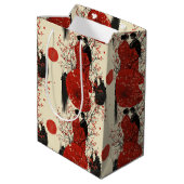 Romantisch Sakura Kimono Koppelpatroon (4) Medium Cadeauzakje (Achterkant Gekanteld)