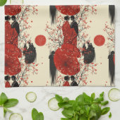 Romantisch Sakura Kimono Koppelpatroon (4) Theedoek (Gevouwen)
