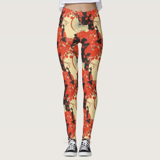 Romantisch Sakura Kimono Koppelpatroon (5) Leggings (Voorkant)