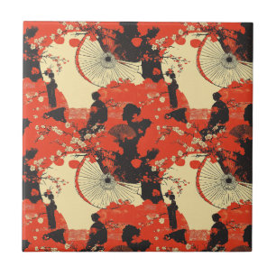 Romantisch Sakura Kimono Koppelpatroon (5) Tegeltje