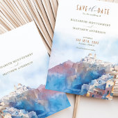 Romantisch Santorini Griekenland Save the Date Kaa Kaart