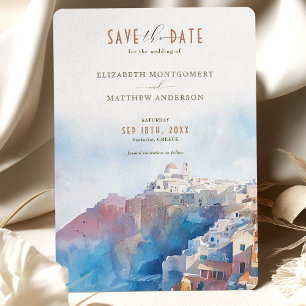 Romantisch Santorini Griekenland Save the Date Kaa Kaart
