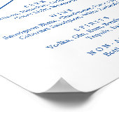 Romantisch Sapphire Blue Calligraphy Drink Menu Si Poster (Hoek)