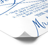 Romantisch Sapphire Blue Photobooth Guest Book Sig Poster (Hoek)