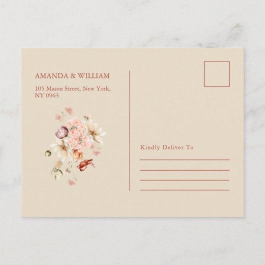 Romantisch Save the Date Announcement Briefkaart (Achterkant)